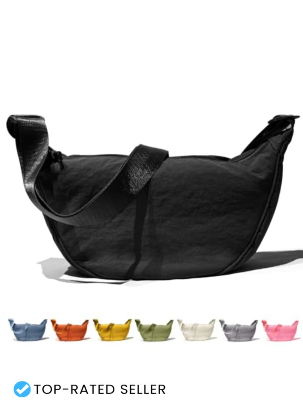 Crescent Sling Bag Lightweight Taslon Crossbody Shoulder Chest Bag Adjustable